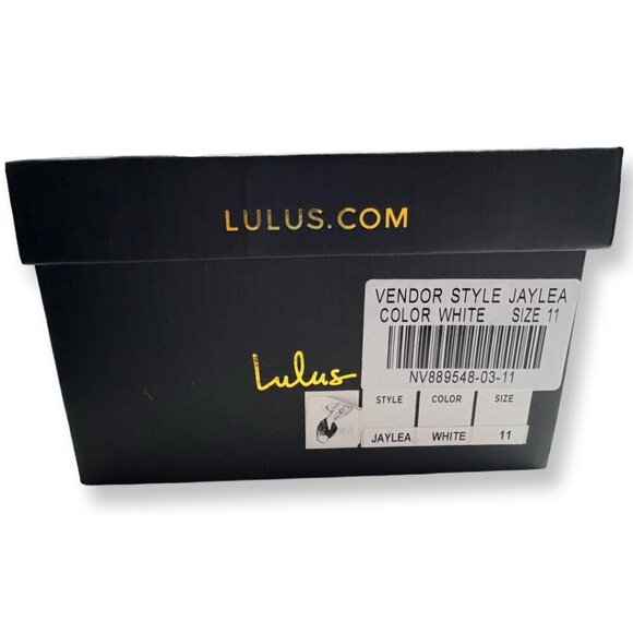 Lulu's Jaylea White Knotted Ankle Strappy Heeled Bridal Sandals Size 11 - Picture 10 of 11